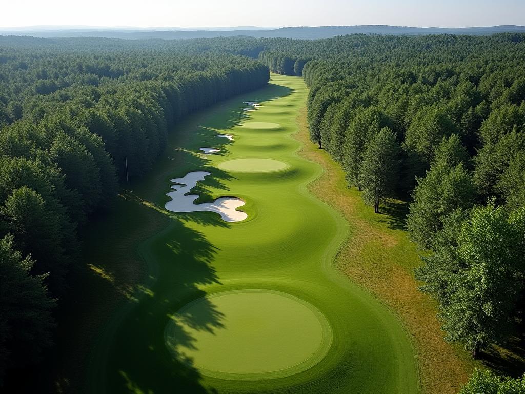 Vue aérienne du parcours de golf 18 trous d'Ardennes Golf Élite